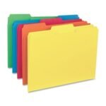 FILE FOLDERS LTR 1/3 ASMT COLOR 100/BX