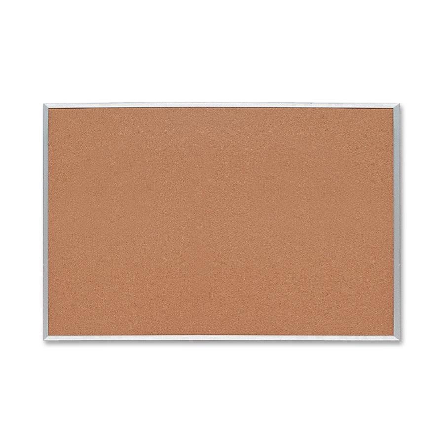 Sparco Cork Board 4x3 - Brown Cork Surface - Aluminum Frame