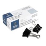 Business Source Binder Clip Medium - 1.25" Width - 12 / Dozen - Black
