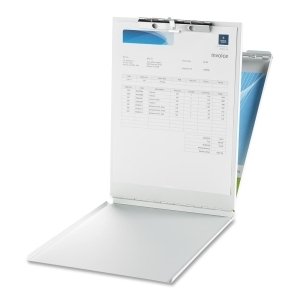 Business Source Form Holder Storage Clipboard 0.50"Clip Capacity - Top Opening - 8.50"x12"-Aluminum - Silver