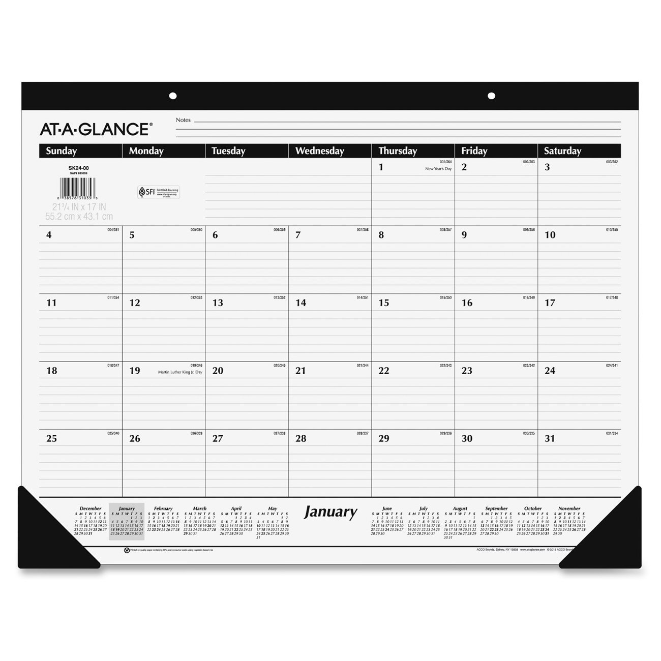 2025 AT-A-GLANCE DESK Pad 22"