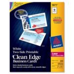 Avery® Two-Side Printable Clean Edge® Business Cards, 2" x 3 1/2", Ivory, Pack Of 200
