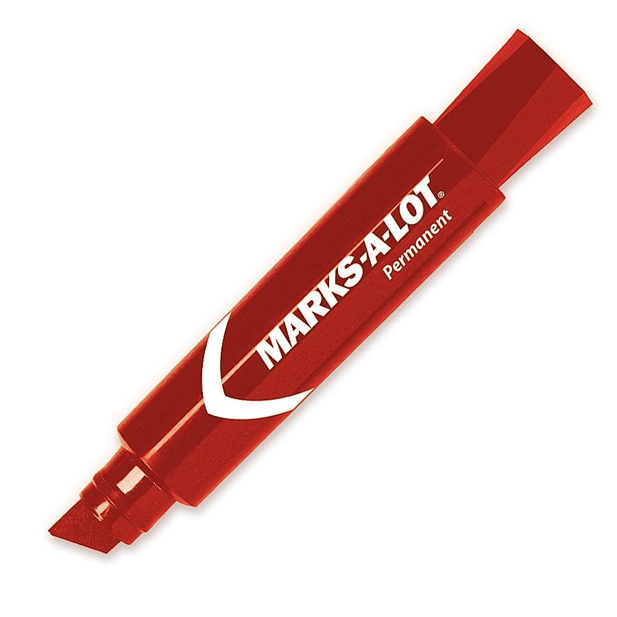 Avery Marks-A-Lot Jumbo Chisel Tip Permanent Marker Red
